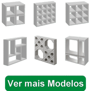 Elemento Vazado de Concreto Modelo Pirâmide 30x30x8cm
