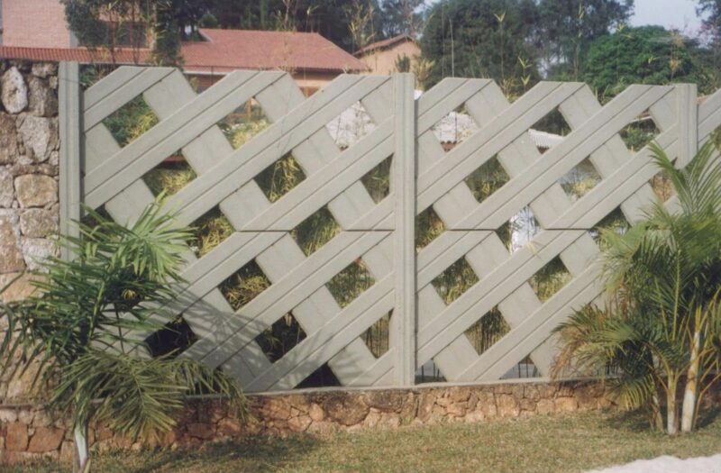 Grade de Concreto Ripas muro