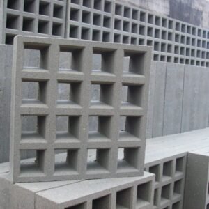 Elemento Vazado de Concreto Modelo 16 Furos 25x25x6cm