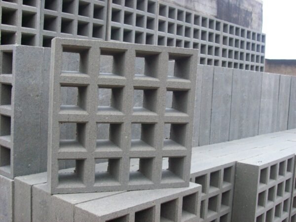 Elemento Vazado de Concreto Modelo 16 Furos 25x25x6cm