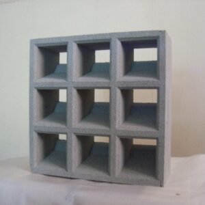 Elemento Vazado de Concreto Modelo 9 Furos Inclinados medida 29x29x10cm
