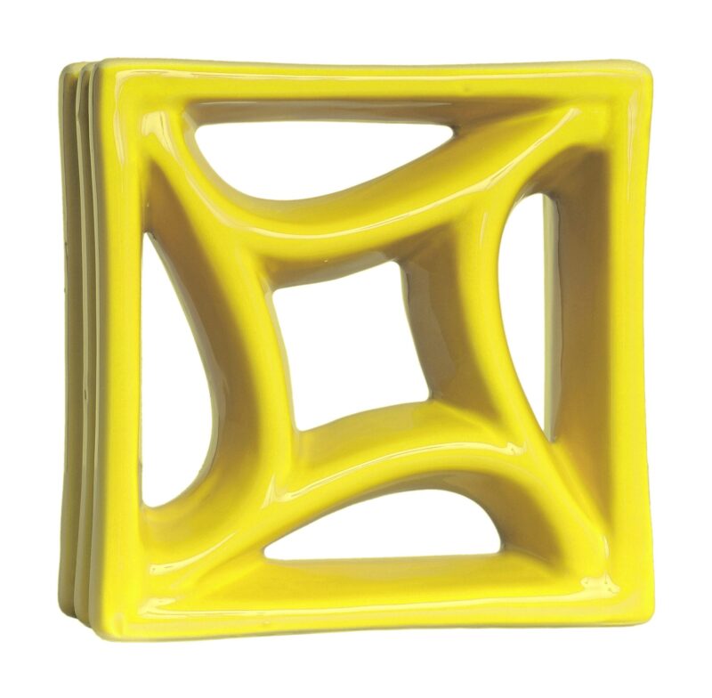 Cobogó Esmaltado modelo Estrela Amarelo Canário