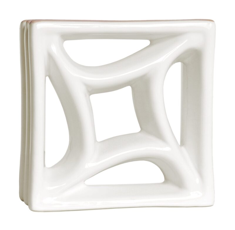 Cobogó Esmaltado modelo Estrela Branco Brilhante