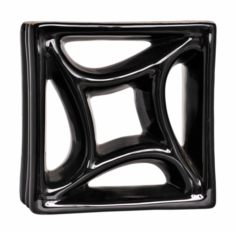 Cobogó Esmaltado modelo Estrela Preto Brilhante