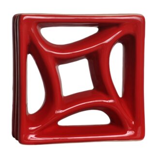 Cobogó Esmaltado modelo Estrela Vermelho