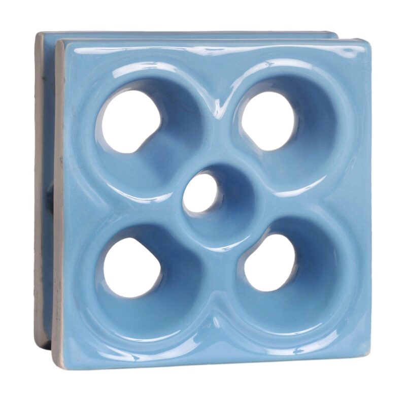 Cobogó Esmaltado modelo Flor Azul Céu