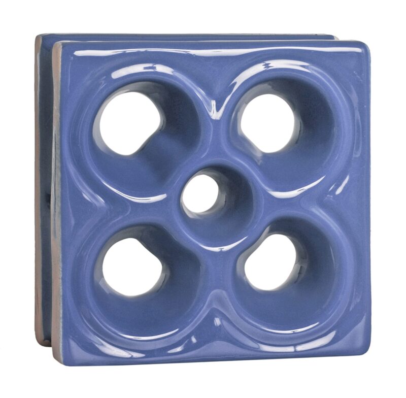 Cobogó Esmaltado modelo Flor Azul Retrô