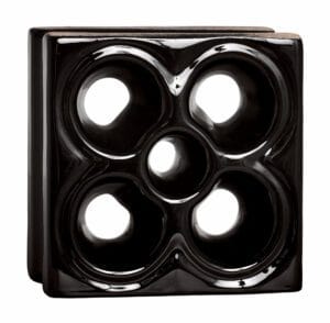 Cobogó Esmaltado modelo Flor Preto Brilhante