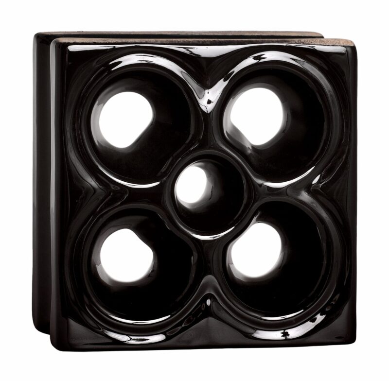 Cobogó Esmaltado modelo Flor Preto Brilhante