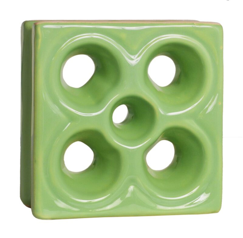 Cobogó Esmaltado modelo Flor Verde Fortuna