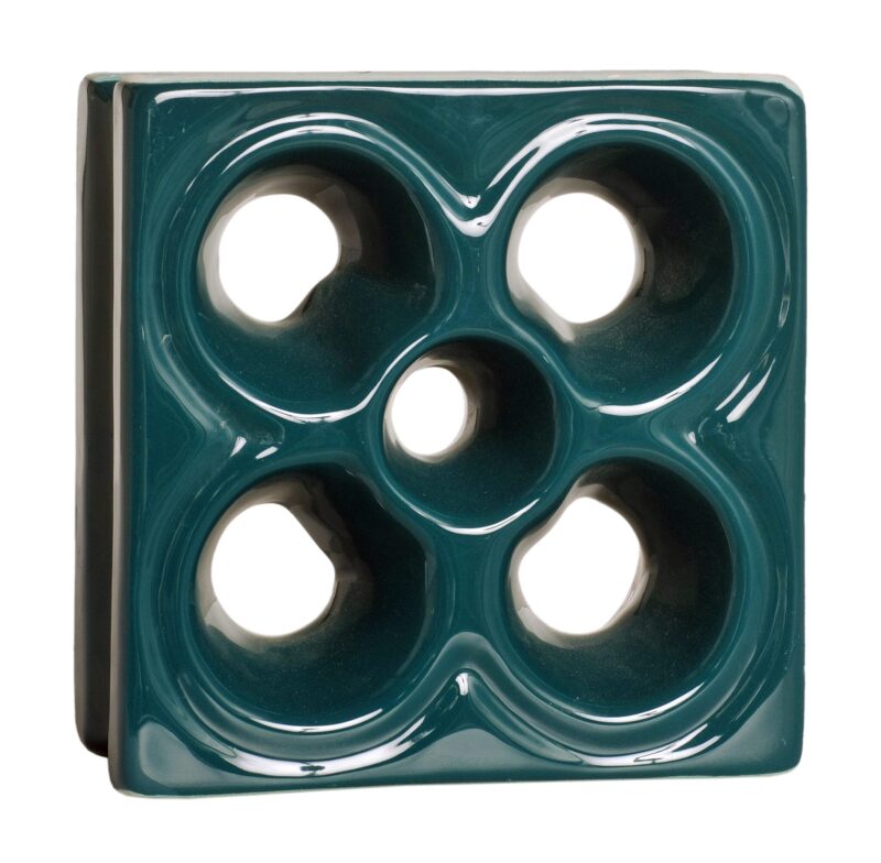 Cobogó Esmaltado modelo Flor Verde Petróleo