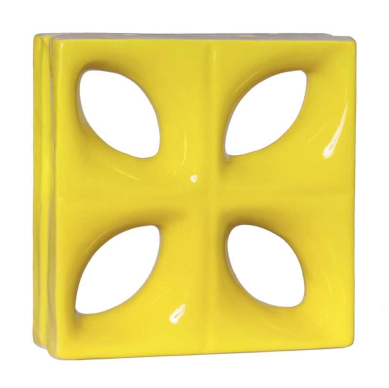 Cobogó Esmaltado Modelo Folha Amarelo Canário Cobogó Esmaltado Modelo Folha Amarelo Canário