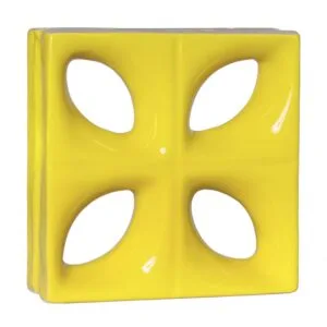 Cobogó Esmaltado Modelo Folha Amarelo Canário