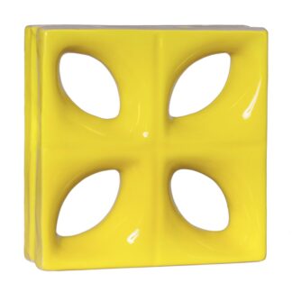 Cobogó Esmaltado Modelo Folha Amarelo Canário