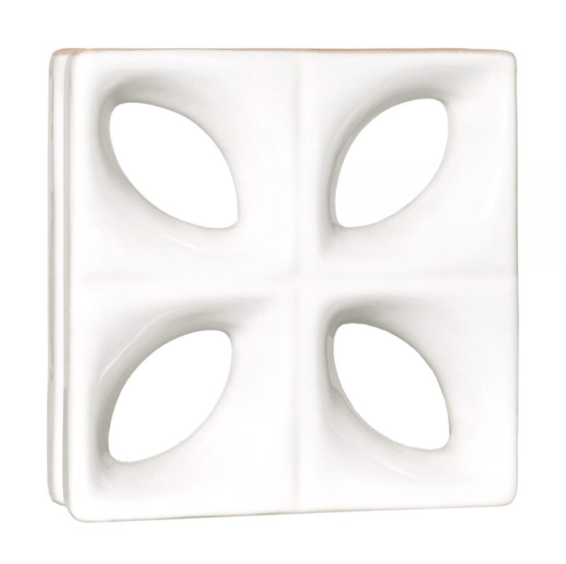 Cobogó Esmaltado Modelo Folha Branco Brilhante Cobogó Esmaltado Modelo Folha Branco Brilhante