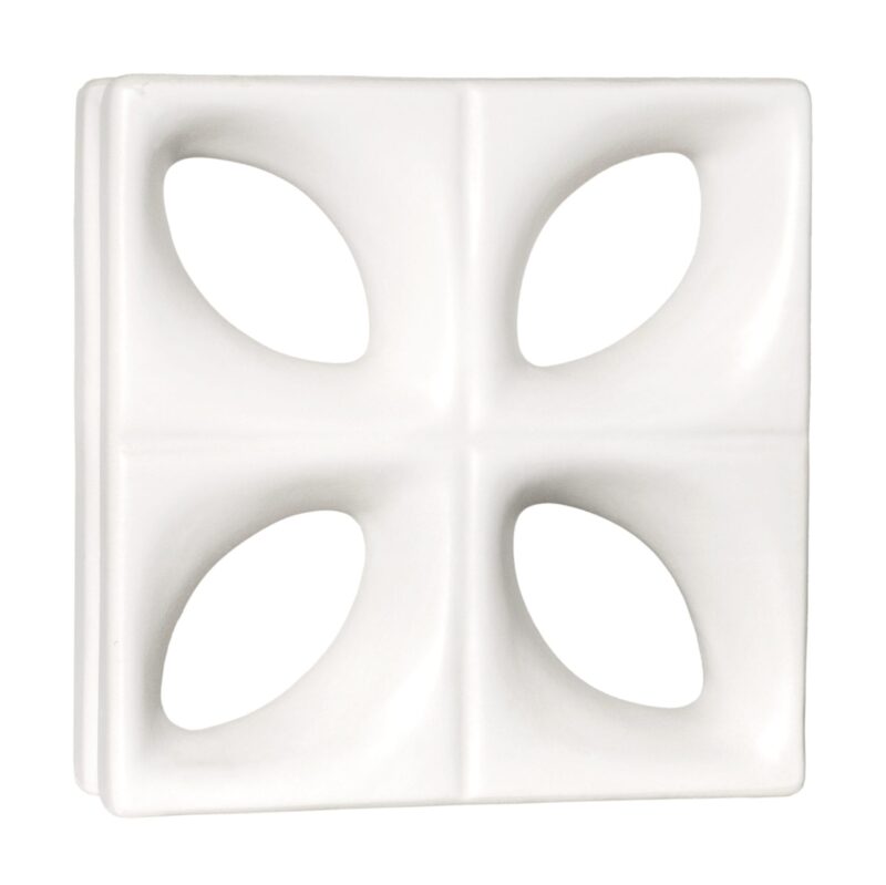 Cobogó Esmaltado Modelo Folha Branco Fosco