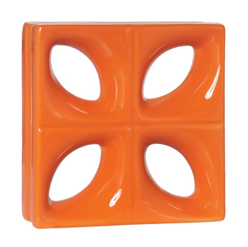 Cobogó Esmaltado Modelo Folha Laranja