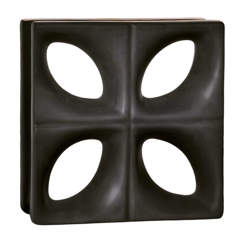 Cobogó Esmaltado Modelo Folha Preto Fosco