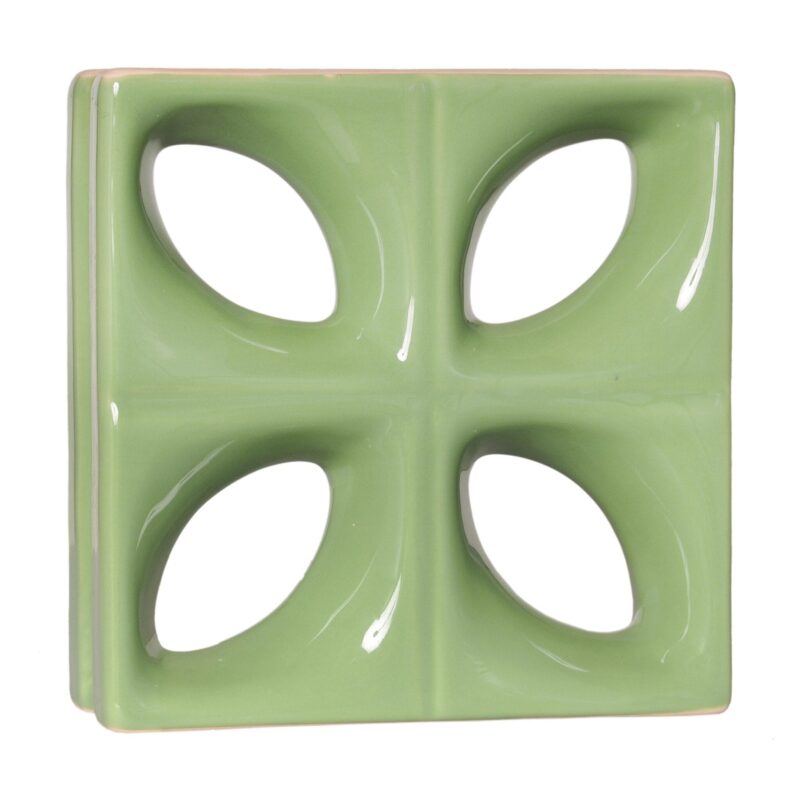Cobogó Esmaltado Modelo Folha Verde Fortuna Cobogó Esmaltado Modelo Folha Verde Fortuna