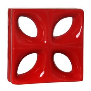 Cobogó Esmaltado modelo Folha Vermelho