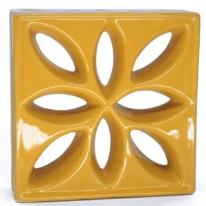 Cobogó Esmaltado modelo Lótus Amarelo Girassol