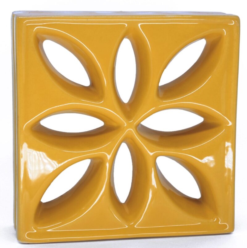 Cobogó Esmaltado modelo Lótus Amarelo Girassol