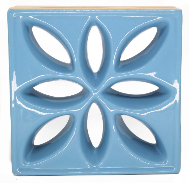 Cobogó Esmaltado modelo Lótus Azul Céu