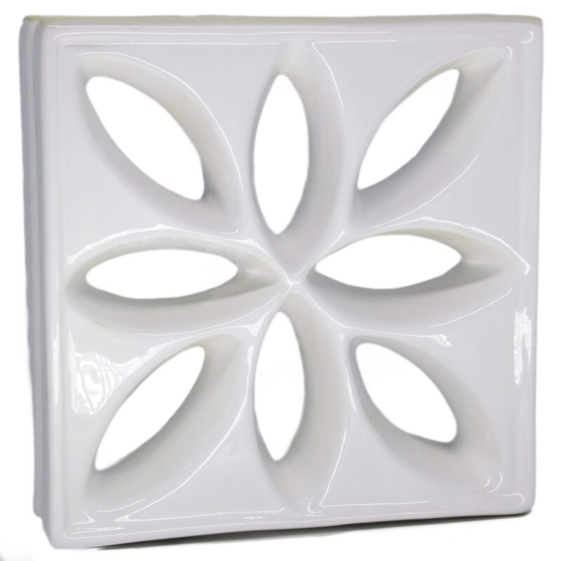 Cobogó Esmaltado modelo Lótus Branco Brilhante
