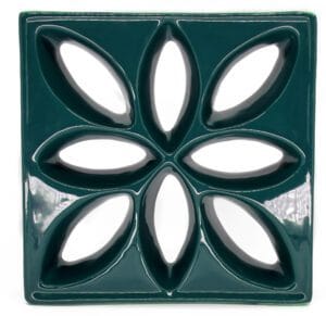 Cobogó Esmaltado modelo Lótus Verde Petróleo