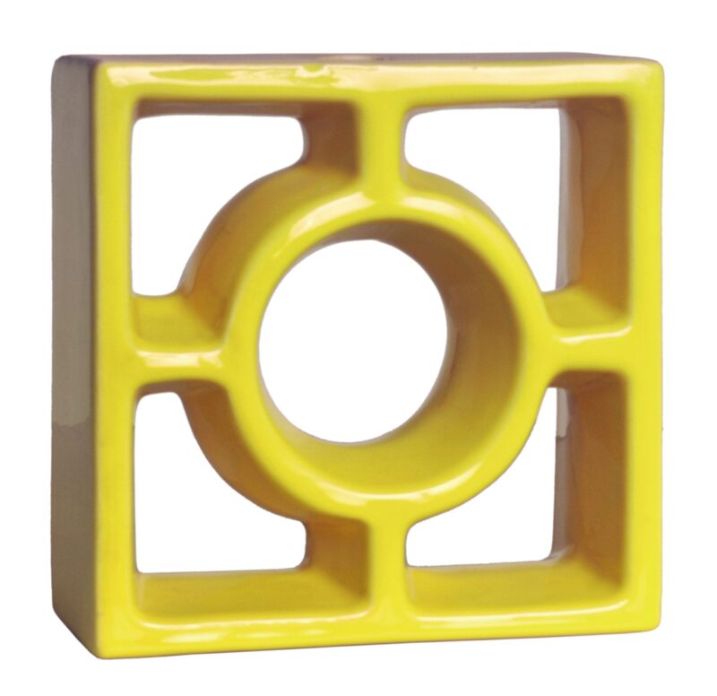 Cobogó Esmaltado modelo Redondo Amarelo Canário Cobogó Esmaltado modelo Redondo Amarelo Canário