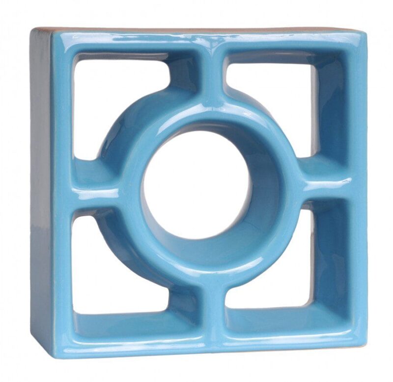 Cobogó Esmaltado modelo Redondo Azul Céu Cobogó Esmaltado modelo Redondo Azul Céu