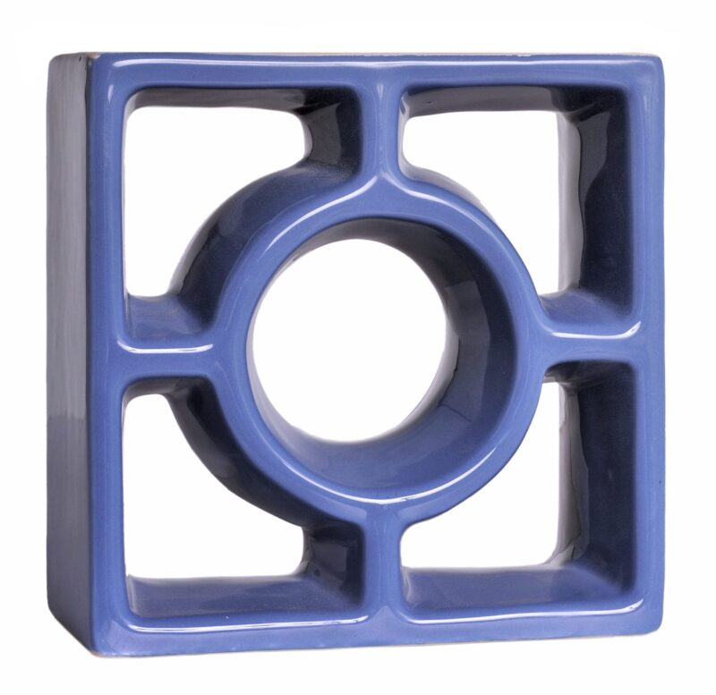 Cobogó Esmaltado modelo Redondo Azul Retrô Cobogó Esmaltado modelo Redondo Azul Retrô