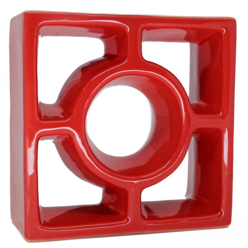 Cobogó Esmaltado modelo Redondo Vermelho