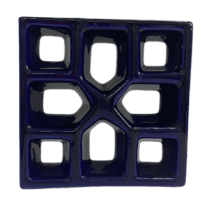 Cobogó Esmaltado modelo Xis Azul Cobalto