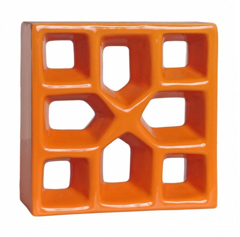 Cobogó Esmaltado modelo Xis Laranja
