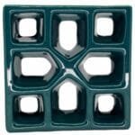 Cobogó Esmaltado modelo Xis Verde Petróleo