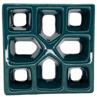 Cobogó Esmaltado modelo Xis Verde Petróleo