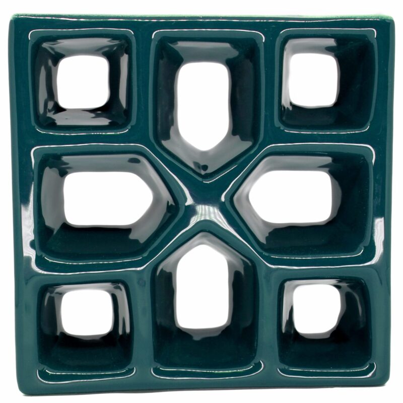 Cobogó Esmaltado modelo Xis Verde Petróleo