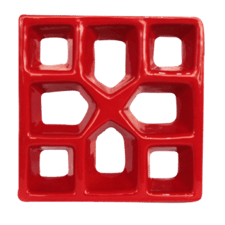 Cobogó Esmaltado modelo Xis Vermelho