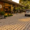 Concregrama, Pisograma de concreto instalado no estacionamento comercial usando britas no lugar de grama